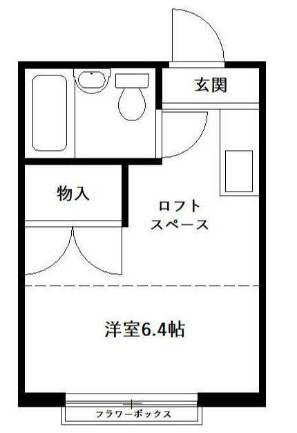アベニュー潤(ワンルーム/1階)の間取り写真
