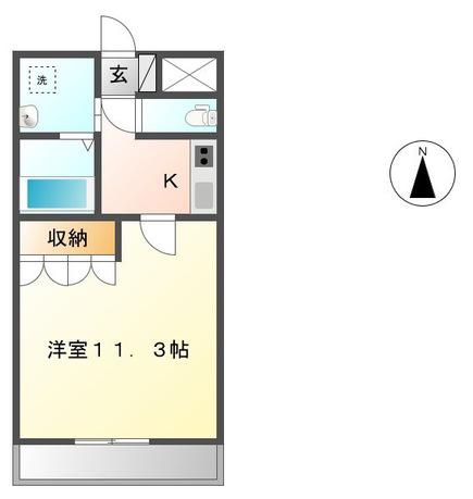 アシューレ.HK(1K/2階)の間取り写真