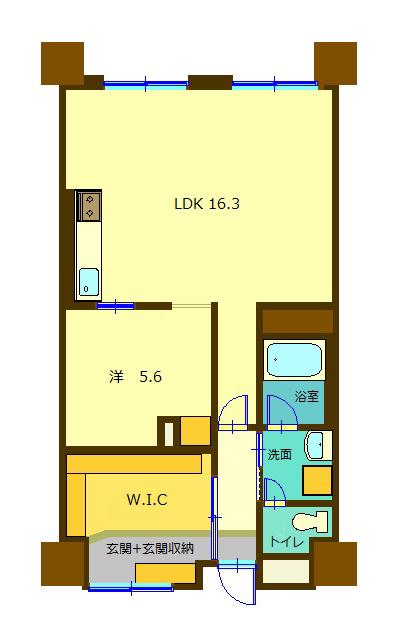 ノースゲート長町(1LDK/2階)の間取り写真