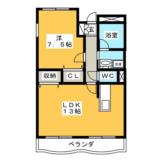 ボンベルソ(1LDK/3階)の間取り写真