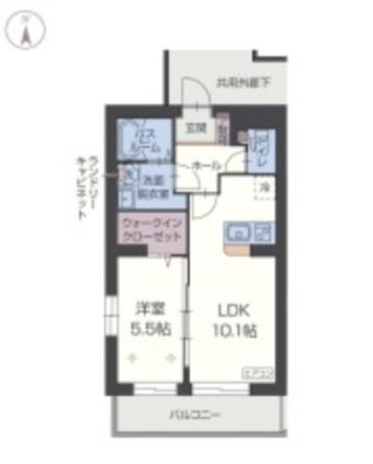 カーム ビスタ(1LDK/2階)の間取り写真