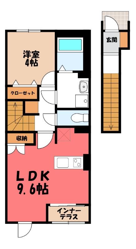 グランコート西本町(1LDK/2階)の間取り写真