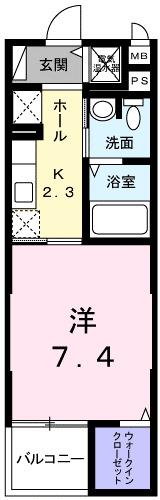 サニーフォルネ(1K/3階)の間取り写真