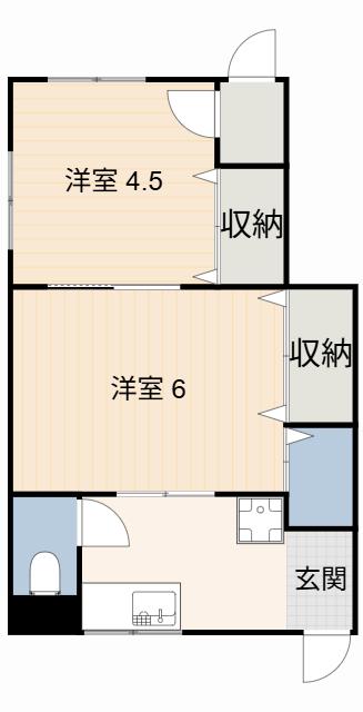 石川荘(2K/1階)の間取り写真