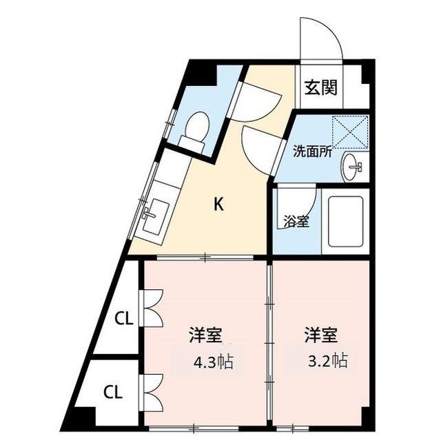 コーポTOMO(2K/2階)の間取り写真