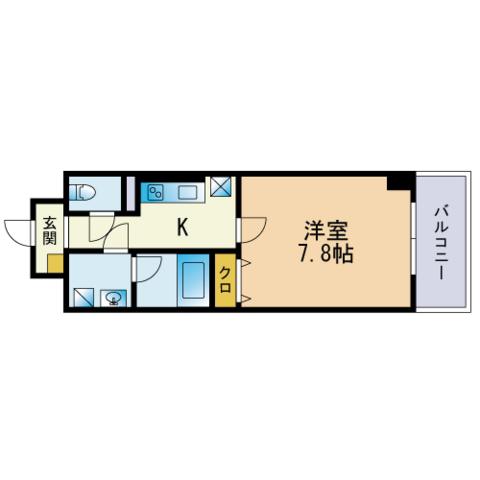 ヴィルヌ-ブ(1K/5階)の間取り写真