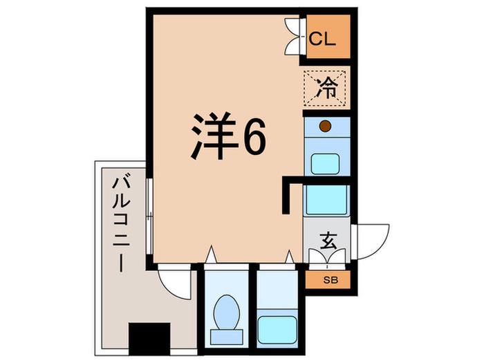 ナイスヒルズ岸谷(ワンルーム/3階)の間取り写真