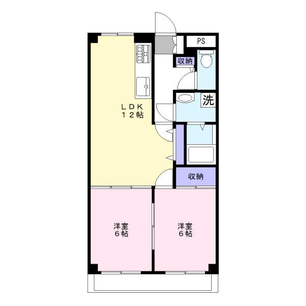 グランステイタス(2LDK/3階)の間取り写真