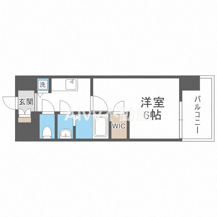エスリード中之島サウス(1K/4階)の間取り写真