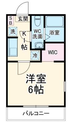 VENUS LAGOON 齋藤分町(1K/1階)の間取り写真