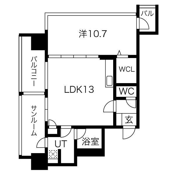 さくらHILLS NISHIKI PLATINUM RESIDENCE(1LDK/10階)の間取り写真