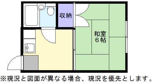コーポ北野(1K/1階)の間取り写真