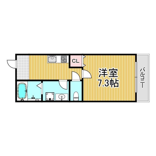 レジーナ逆瀬川(1K/6階)の間取り写真