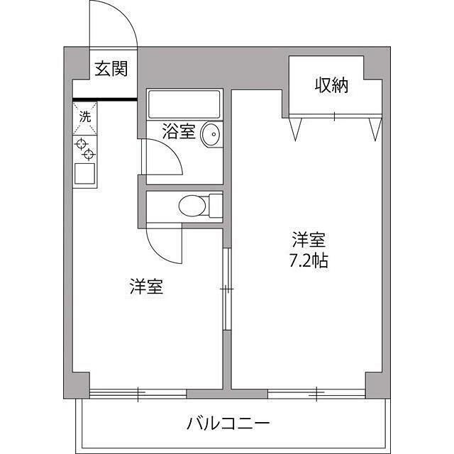 セントラル大森(1DK/4階)の間取り写真