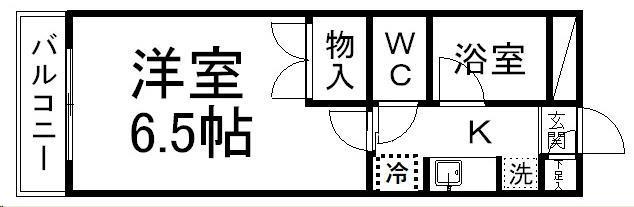 RX木ノ下(1K/2階)の間取り写真