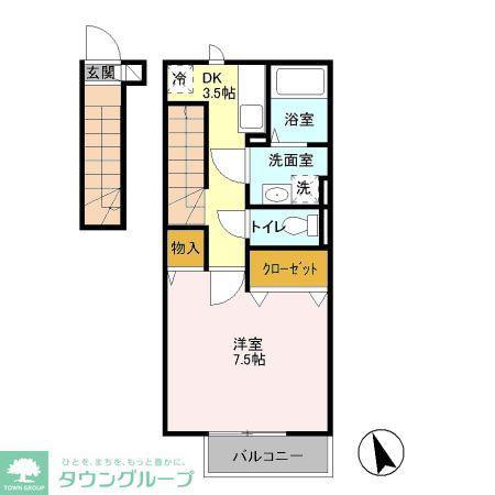 グレイス上北沢(1K/2階)の間取り写真