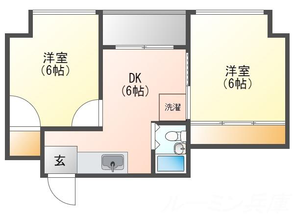 Fスタイル(2DK/5階)の間取り写真