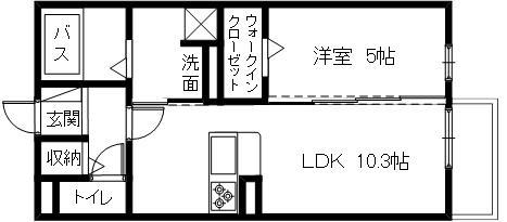シャルマン トリシティ(1LDK/2階)の間取り写真