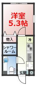 ブルースタイリオ川崎(1K/2階)の間取り写真