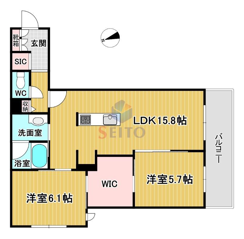 エトルミエール サクラ(2LDK/2階)の間取り写真