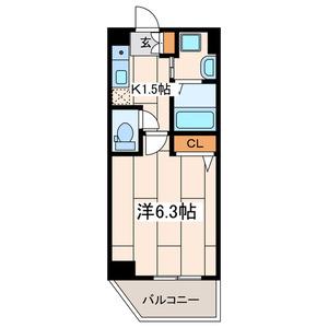 パティーナ川崎￥(1K/8階)の間取り写真