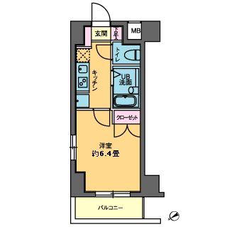 カスタリア要町(1K/12階)の間取り写真