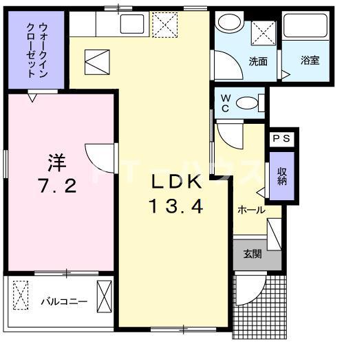 ウエストウィング(1LDK/2階)の間取り写真