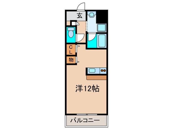 パルクレール(ワンルーム/2階)の間取り写真