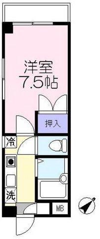 杉元ビル(1K/2階)の間取り写真