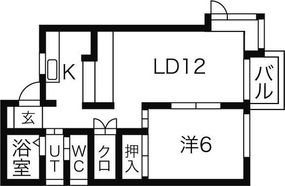 タウンハウスヨシダB(1LDK/1階)の間取り写真