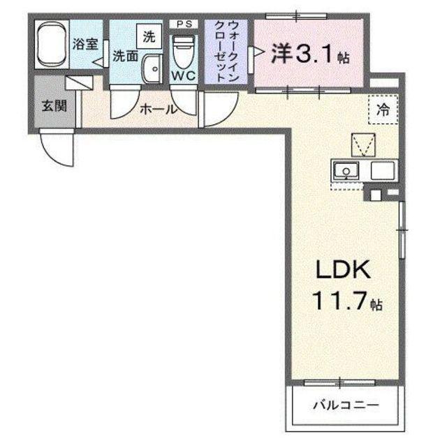 メゾン リッシュ(1LDK/1階)の間取り写真