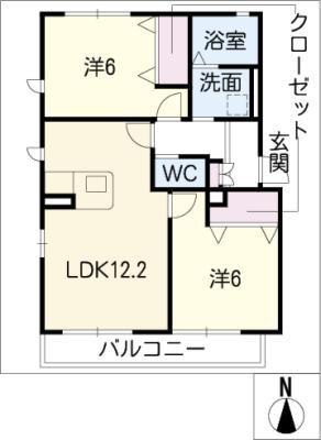 エクラージュ(2LDK/1階)の間取り写真