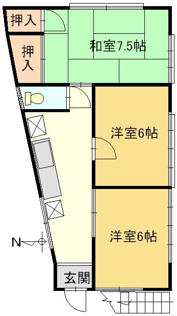 小林アパート(3K/2階)の間取り写真