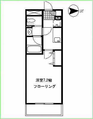 パークアベニュー(1K/2階)の間取り写真