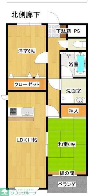 ベルマノアールさつき(2LDK/3階)の間取り写真