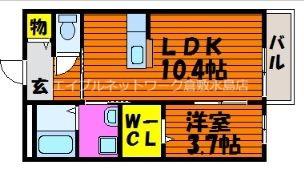 フィカーサ堀南(1LDK/2階)の間取り写真