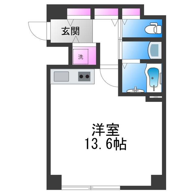 パラドール北加賀屋(ワンルーム/3階)の間取り写真
