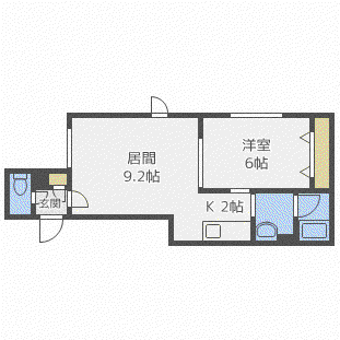 アプローズMS(1LDK/1階)の間取り写真
