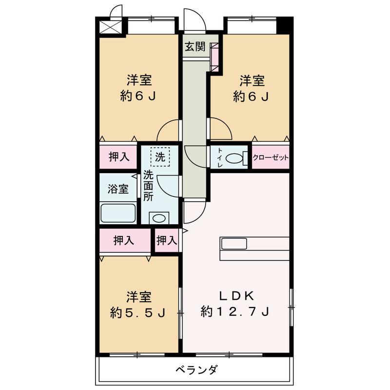 ドリームマンションA(3LDK/3階)の間取り写真