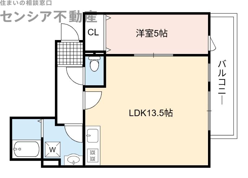リブレメゾン高殿I(1LDK/2階)の間取り写真