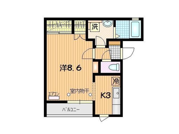 あじさい園(1K/2階)の間取り写真