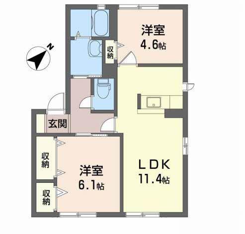 エスポワール(2LDK/1階)の間取り写真