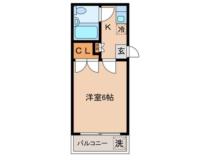 コーポチドリ(1K/3階)の間取り写真