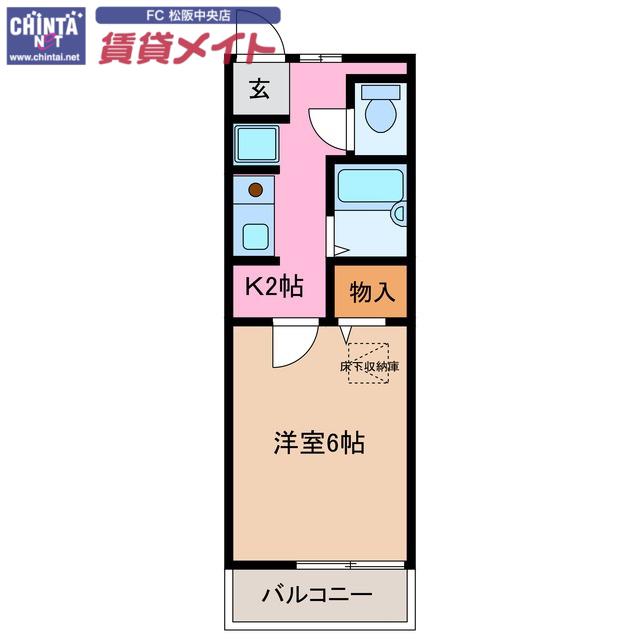 メゾンモリ(1K/1階)の間取り写真