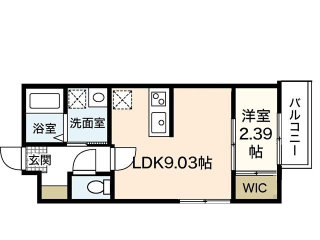 セブンプロート庚午南(1LDK/2階)の間取り写真
