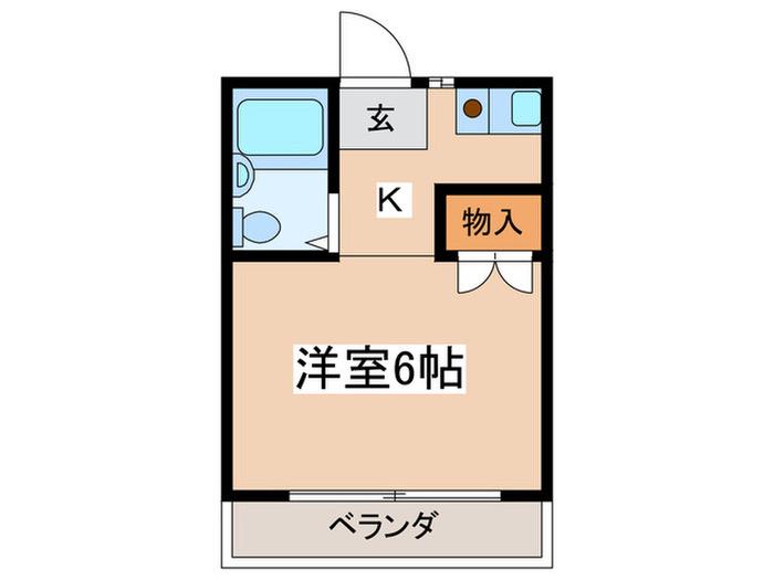 東キャッスル(1K/1階)の間取り写真
