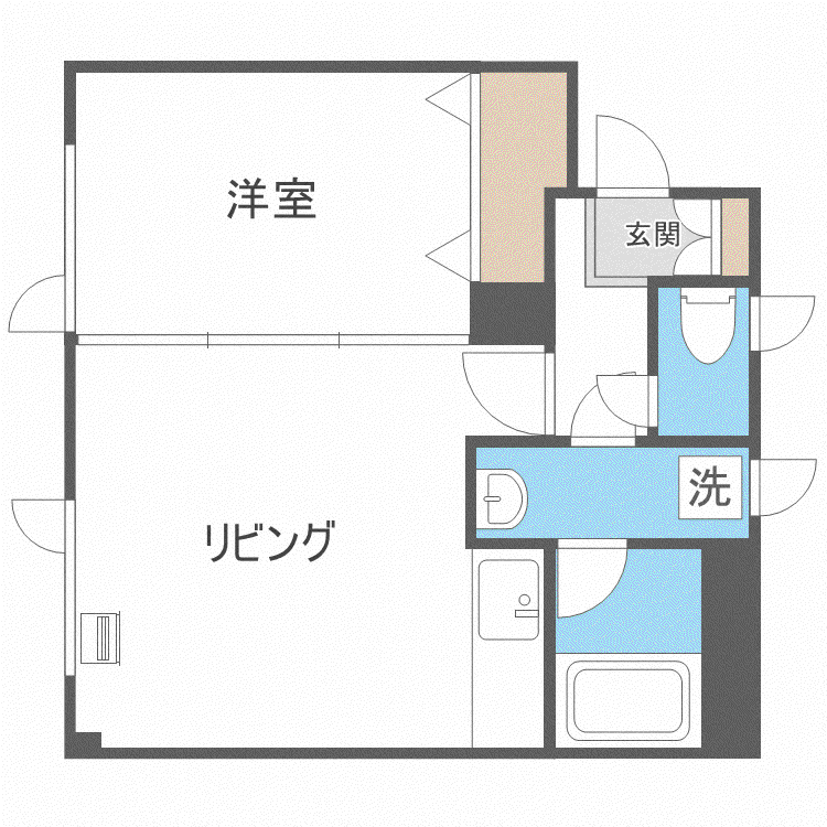  キャッスル福住II  (1DK/2階)の間取り写真