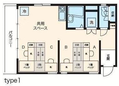 TCRE目黒本町(ワンルーム/1階)の間取り写真