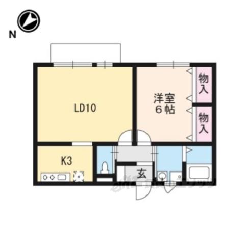 サンライズM(1LDK/1階)の間取り写真