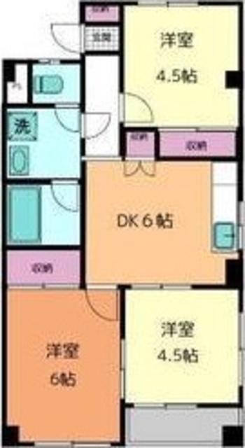 フジドエル(3DK/2階)の間取り写真